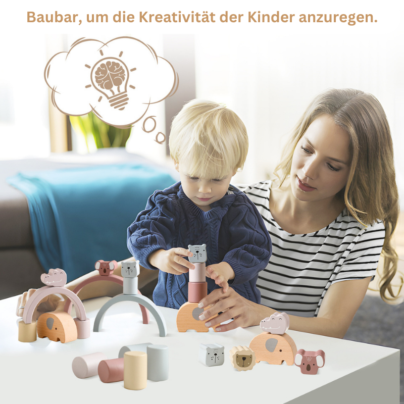 Montessori - Holzbausteine Elefant