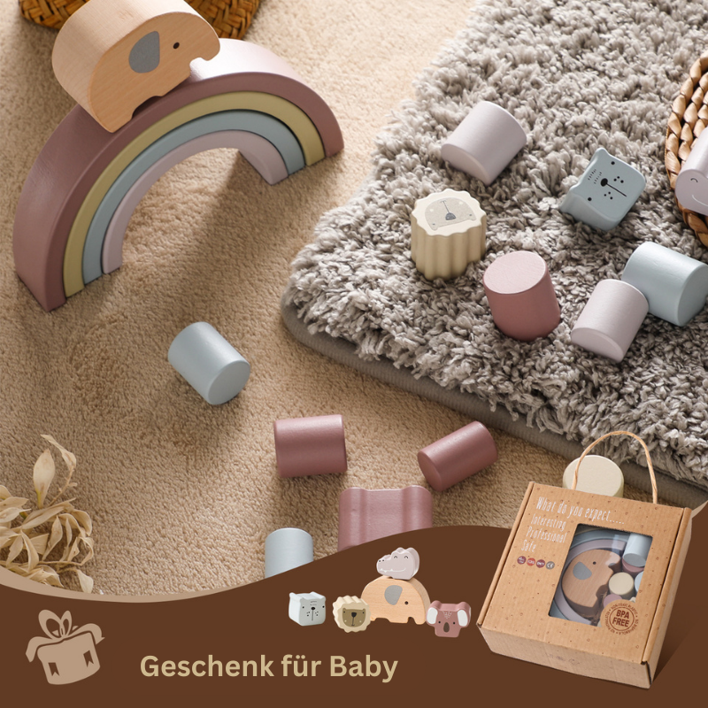 Montessori - Holzbausteine Elefant