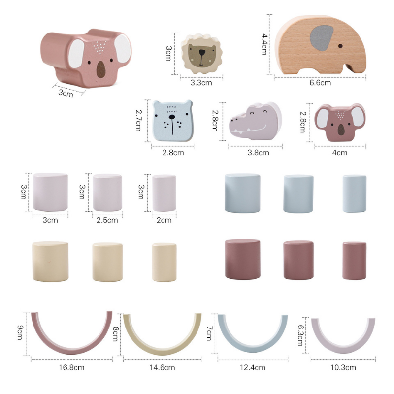 Montessori - Holzbausteine Elefant