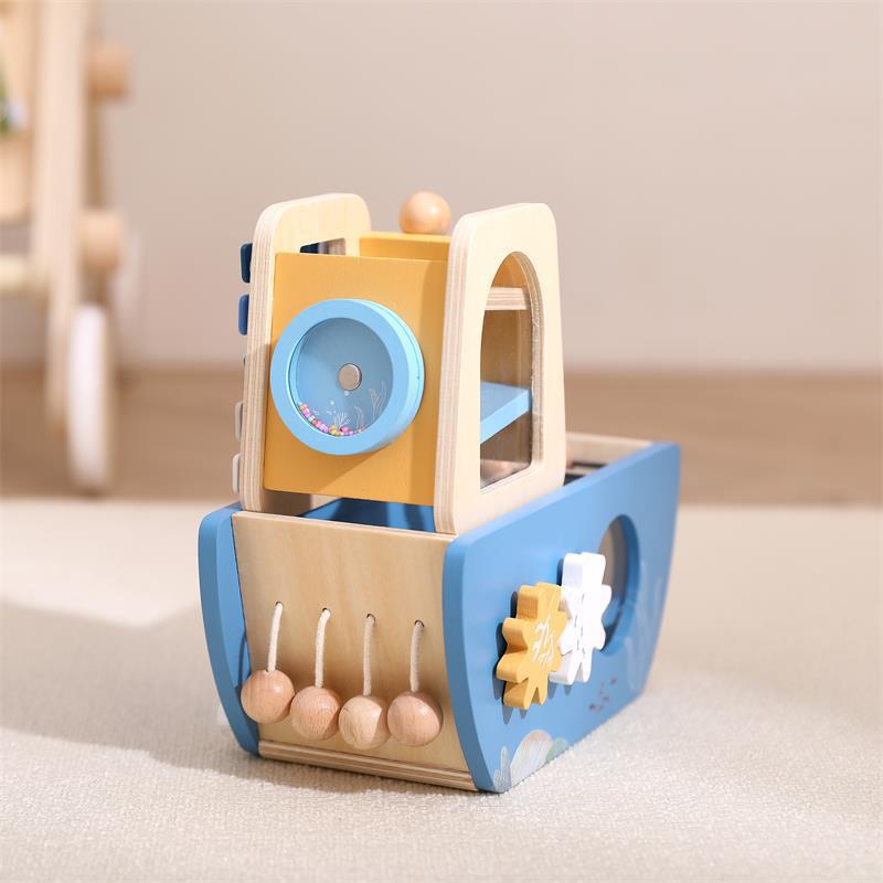 Montessori - Holzschiff 5-in-1 Spielzeugset