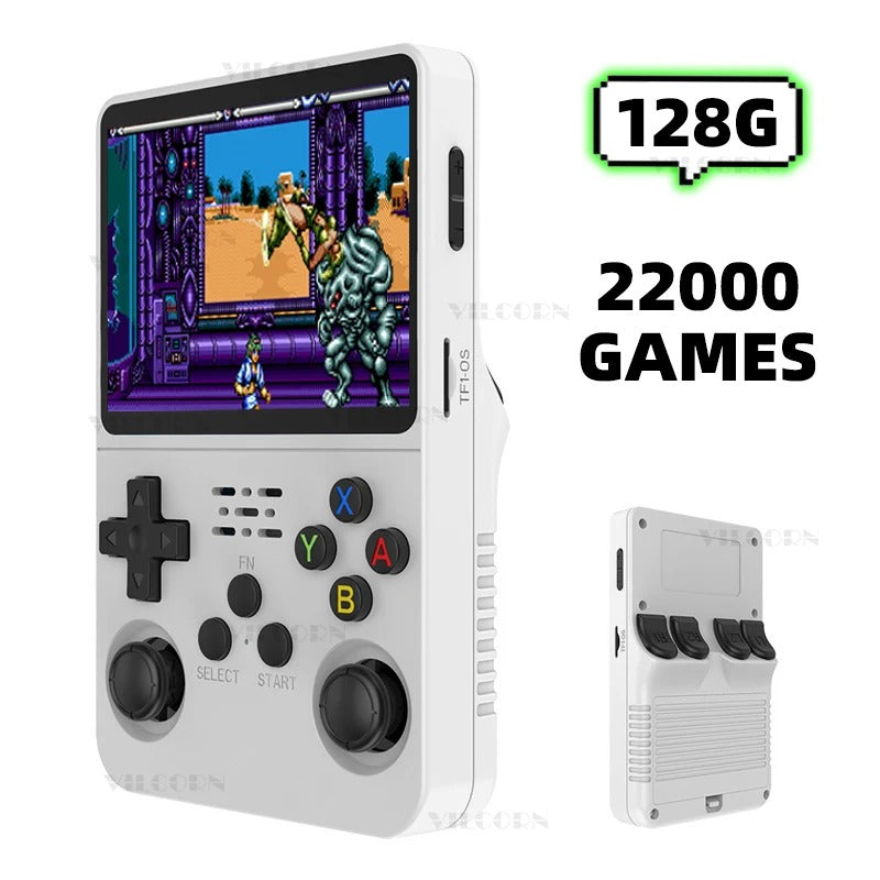 Retro Handheld Spielkonsole R36S – 3,5” IPS Display, Open-Source Linux, 64GB/128GB mit bis zu 22.000 Spielen | Perfekt für Retro-Gaming-Fans!