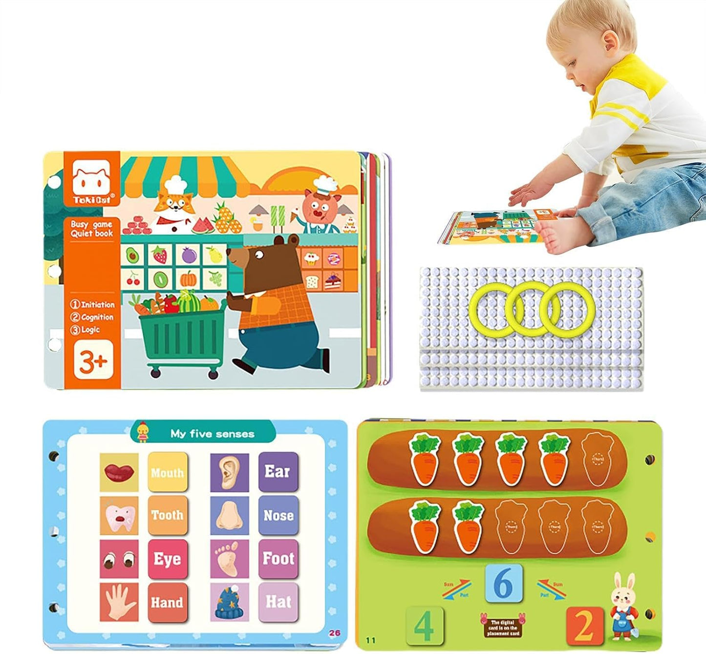 QuietBook Entdeckerwelt – Sensorisches Montessori Beschäftigungbuch