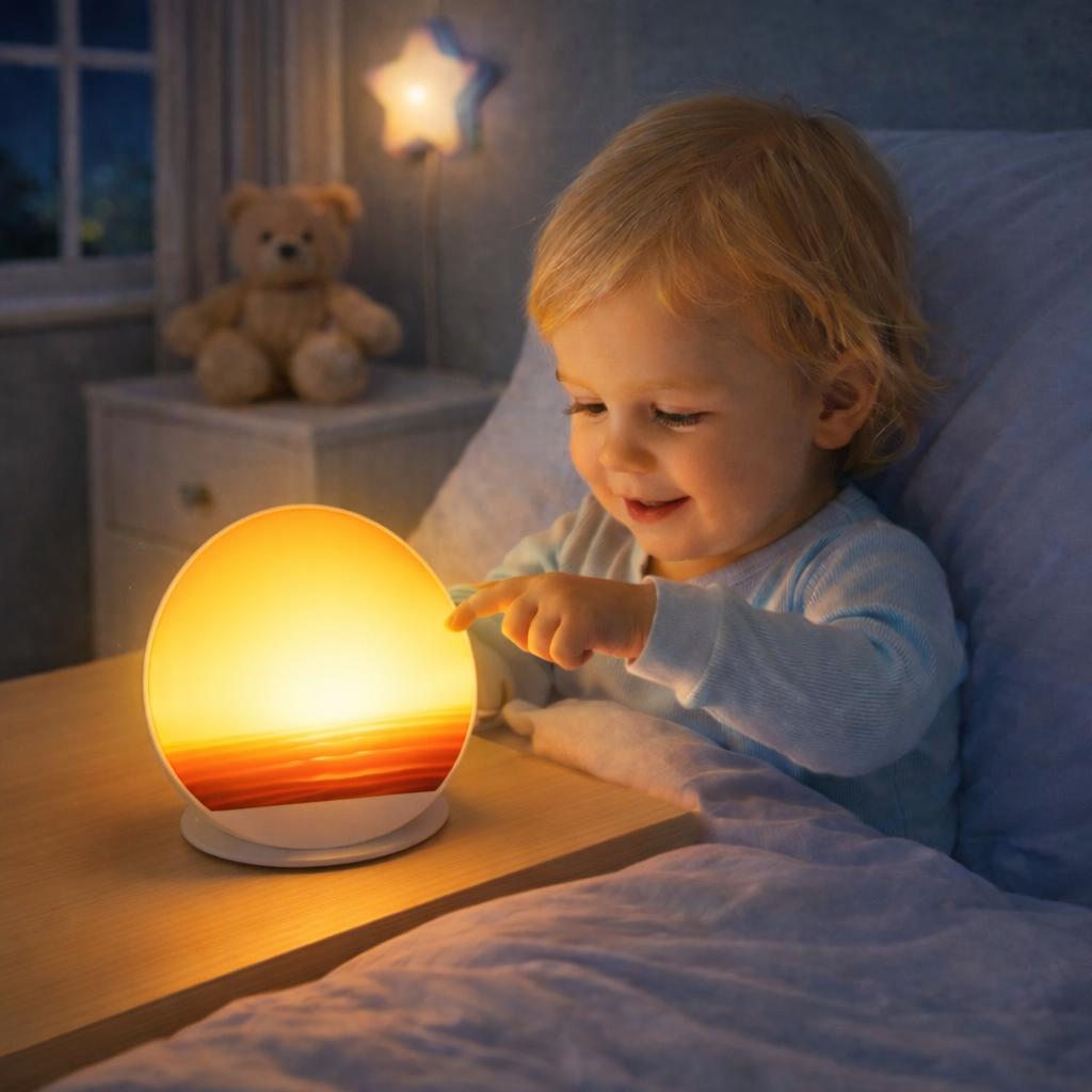 Sanfter Lichtwecker für Schlafzimmer mit Sonnenaufgangs-Simulation, App-Steuerung, Radio & USB