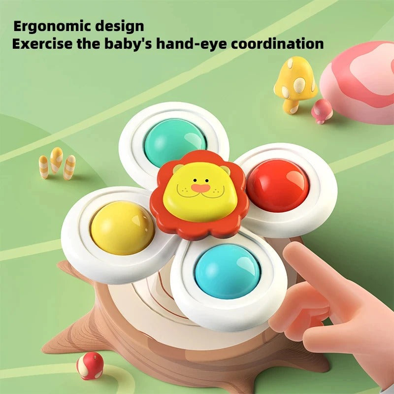 SpinnyPals – Saugnapf-Drehspielzeug Set für Babys (3er Set)
