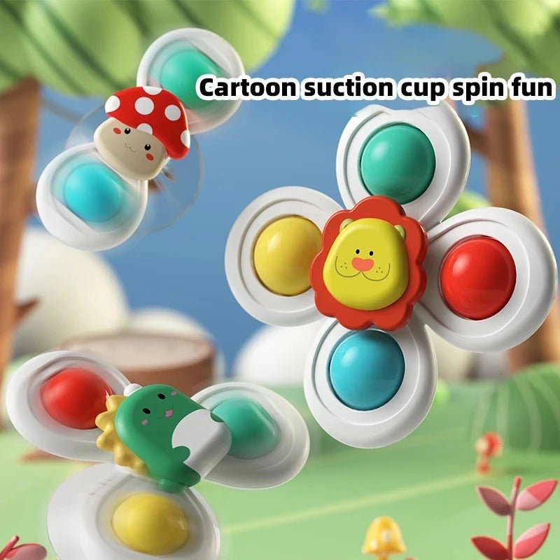 SpinnyPals – Saugnapf-Drehspielzeug Set für Babys (3er Set)