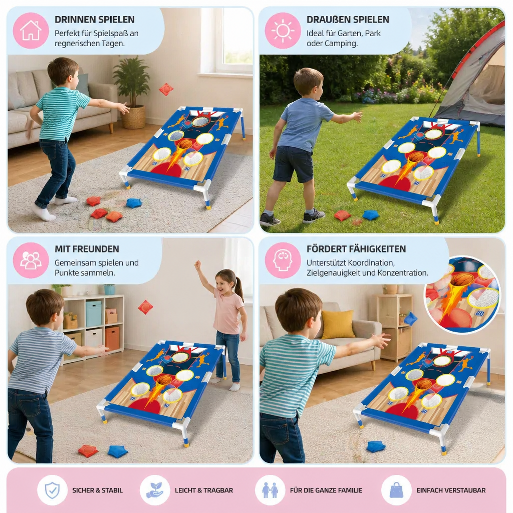 TossFun Family – Sandsack Wurfspiel Set für drinnen & draußen