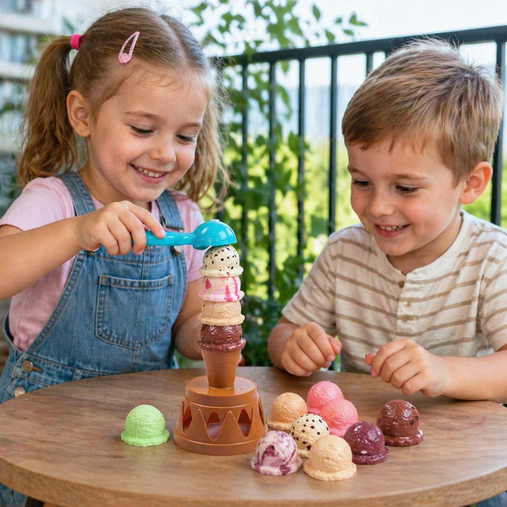 StackyScoops – Kreatives Eiscreme-Stapelspiel für Kinder
