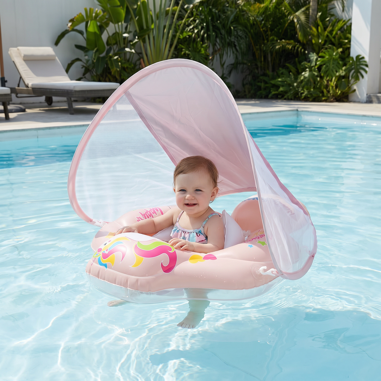 SunnyFloat Baby – Aufblasbarer Schwimmring mit Sonnendach