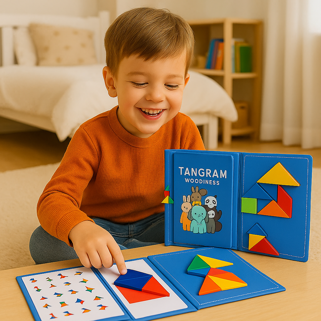 Magnetimo – Das tragbare Montessori Magnet-Tangram-Buch