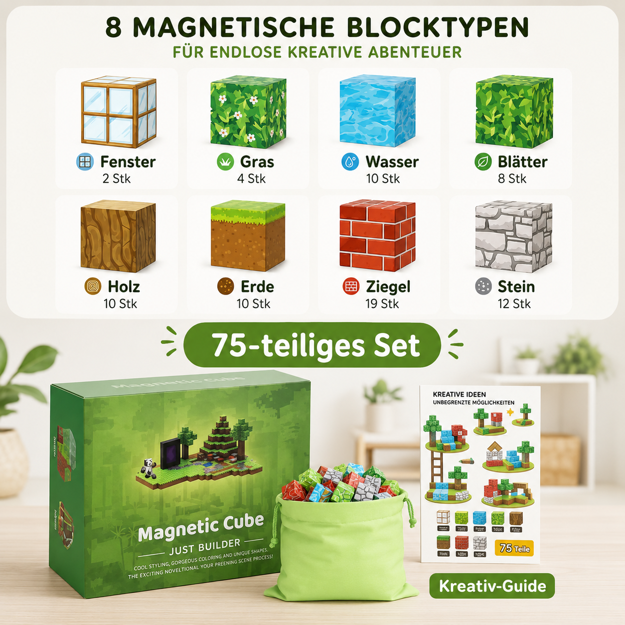 MagniCube Kreativwürfel – Magnetisches Baustein-Set für Kinder