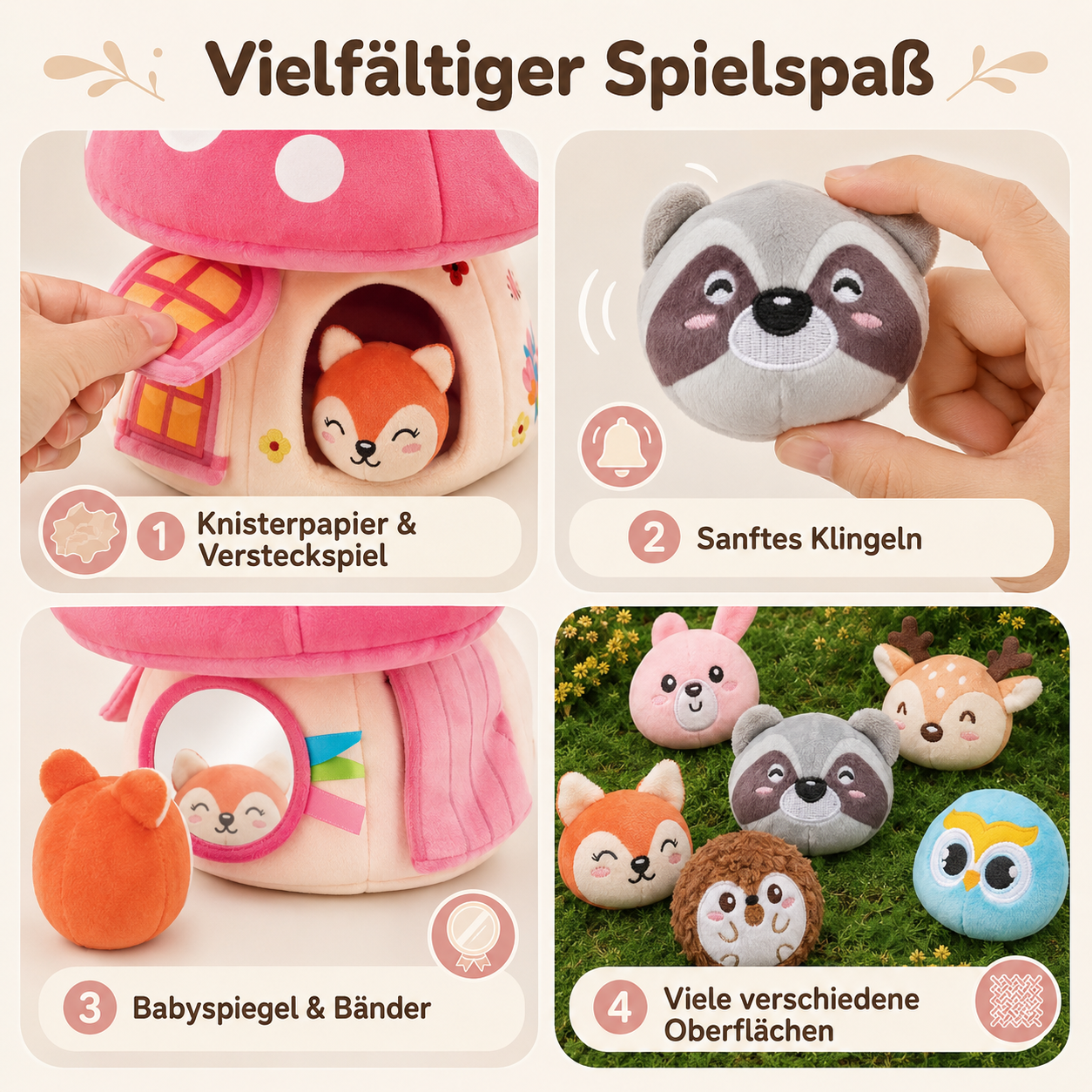 MushroomFriends – Kuscheliges Pilzhaus mit Dschungeltieren