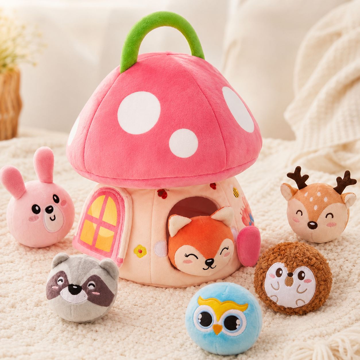 MushroomFriends – Kuscheliges Pilzhaus mit Dschungeltieren