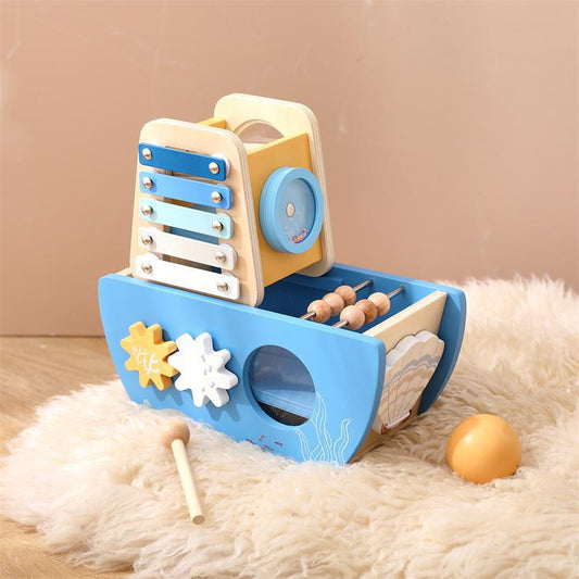 Montessori - Holzschiff 5-in-1 Spielzeugset