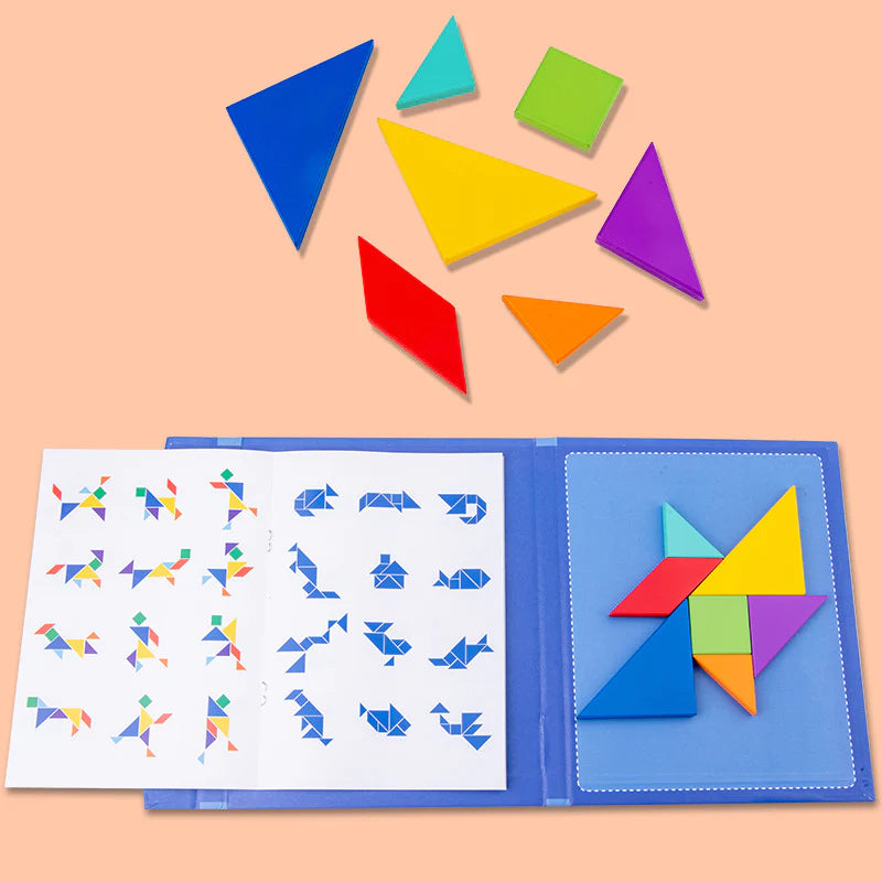 Magnetimo – Das tragbare Montessori Magnet-Tangram-Buch