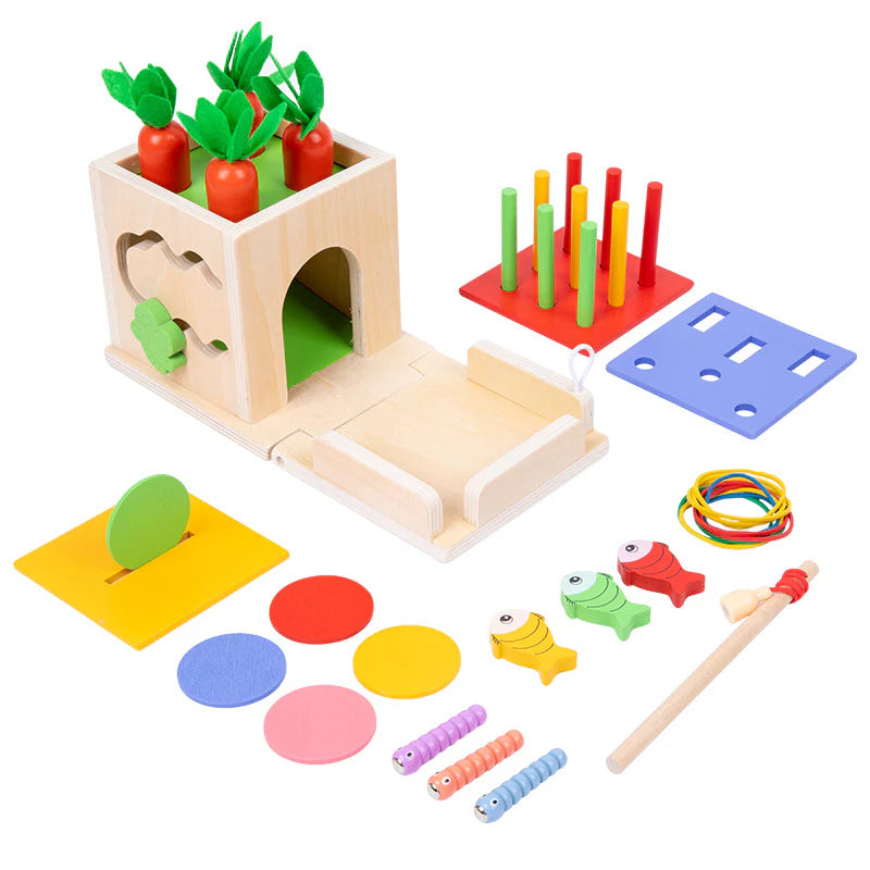 Cubello – Der 6-in-1 Montessori Holzlernwürfel