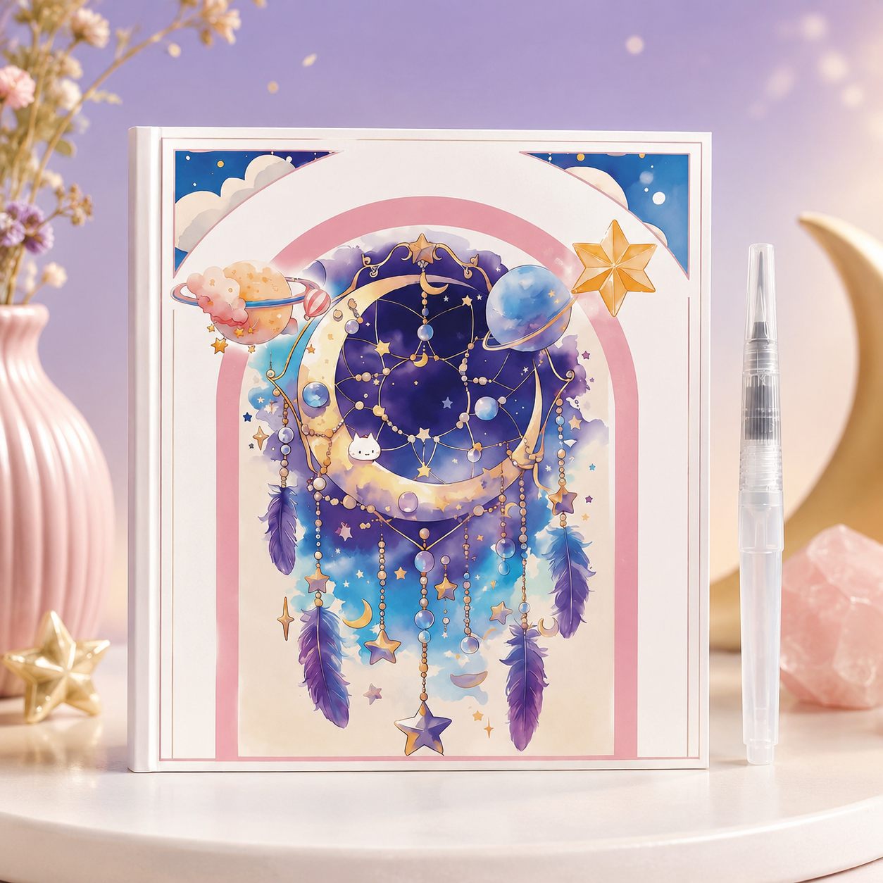 AquaArt Kreativbuch – Aquarell Malset mit Wasserpinsel