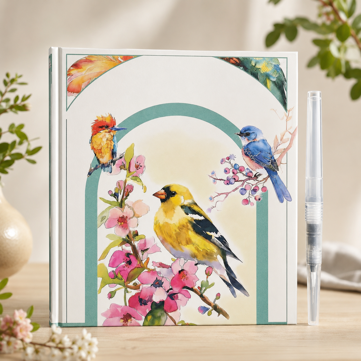 AquaArt Kreativbuch – Aquarell Malset mit Wasserpinsel