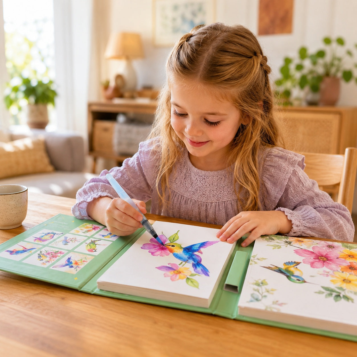 AquaArt Kreativbuch – Aquarell Malset mit Wasserpinsel