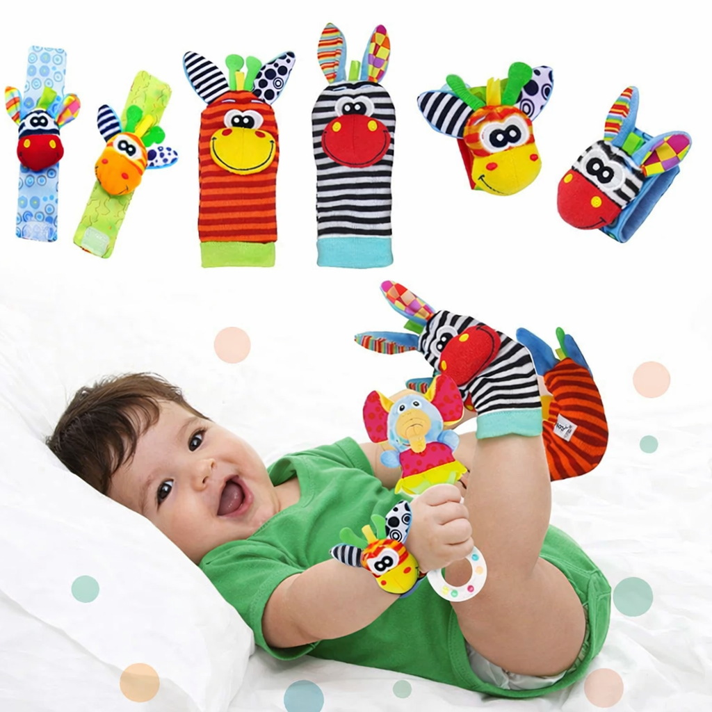BabyFeel Friends – Sensorische Plüschsocken & Greifarmbänder