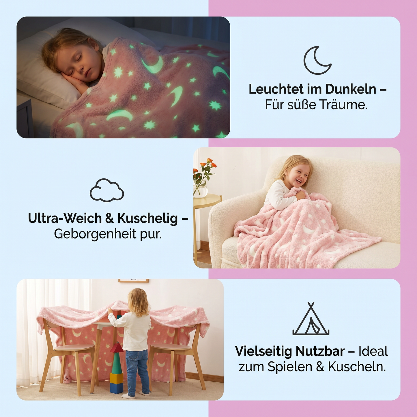 StarDream Kuscheldecke – Leuchtende Sternendecke für magische Nächte