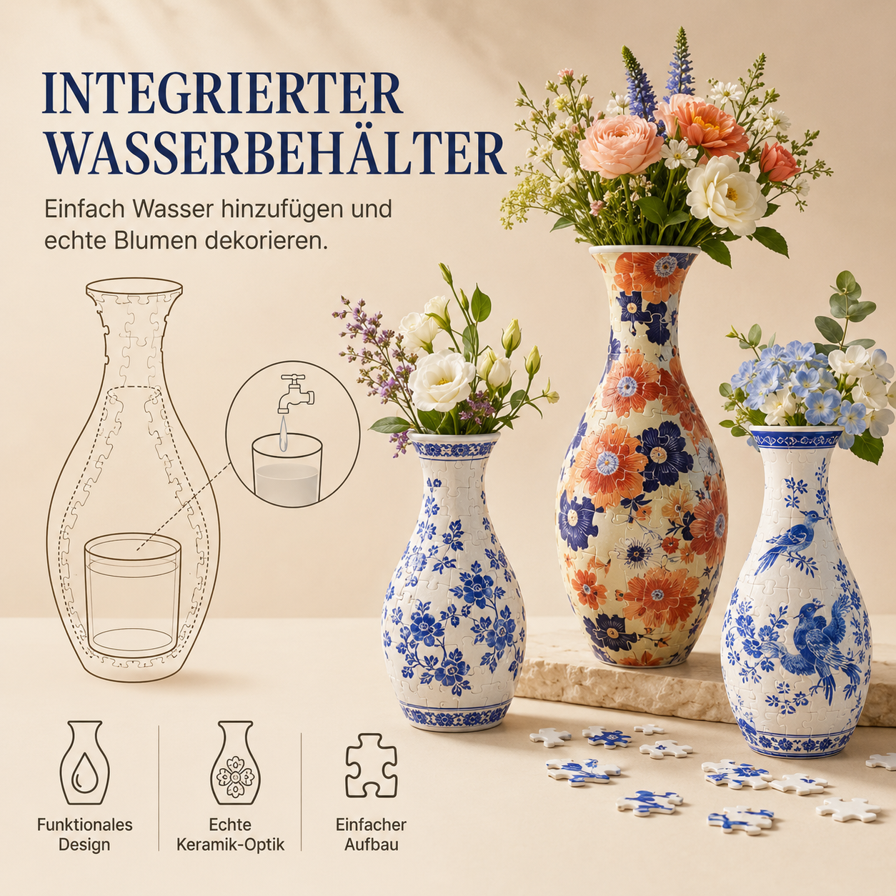 BloomPuzzle Vase – DIY 3D Puzzle-Blumenvase