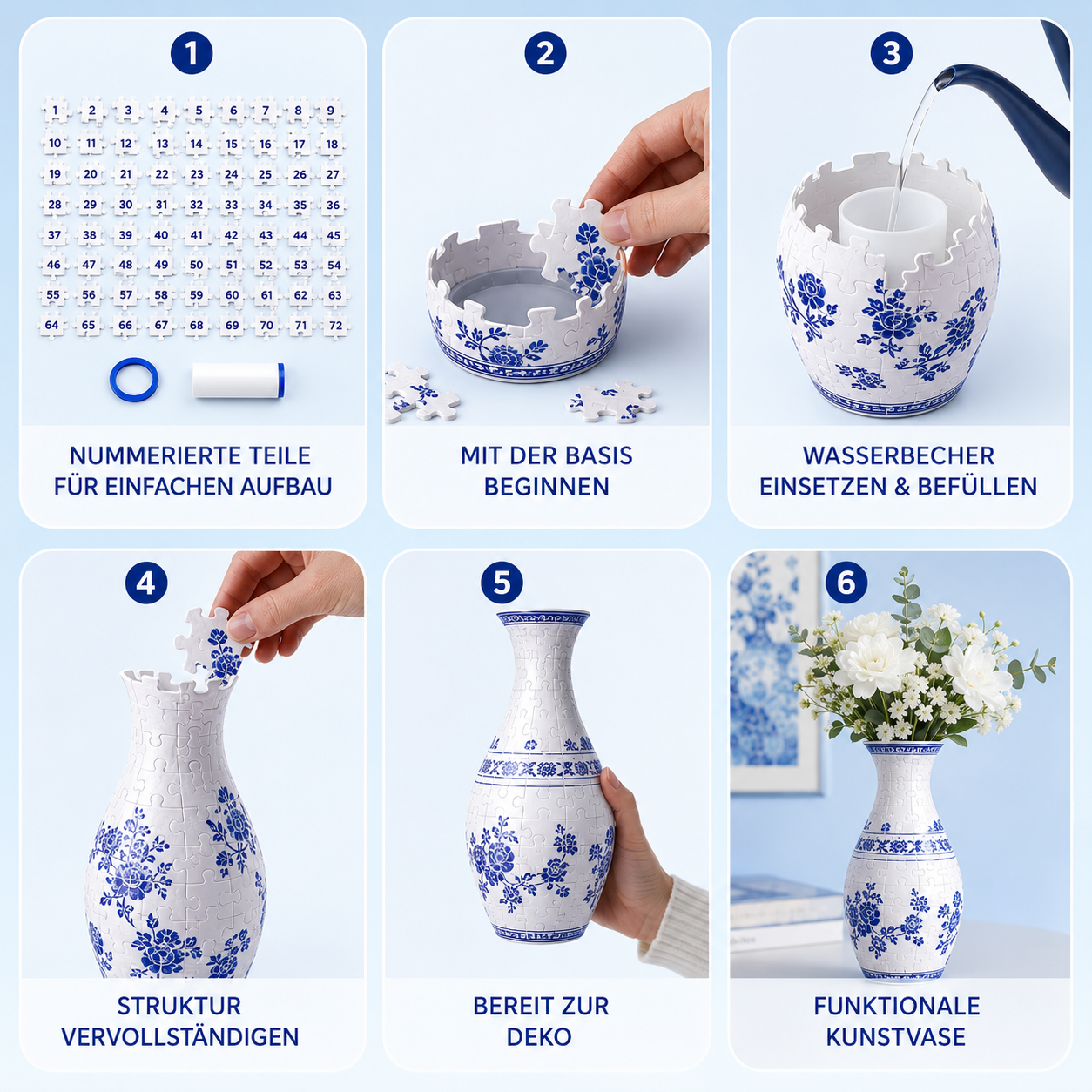 BloomPuzzle Vase – DIY 3D Puzzle-Blumenvase