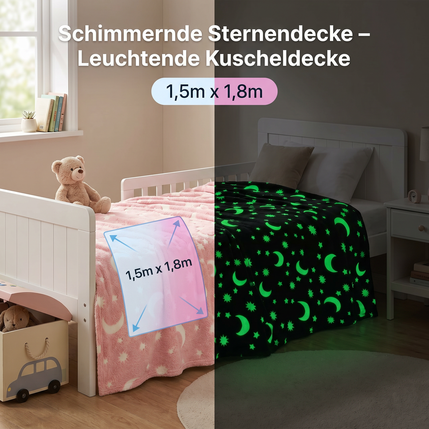 StarDream Kuscheldecke – Leuchtende Sternendecke für magische Nächte