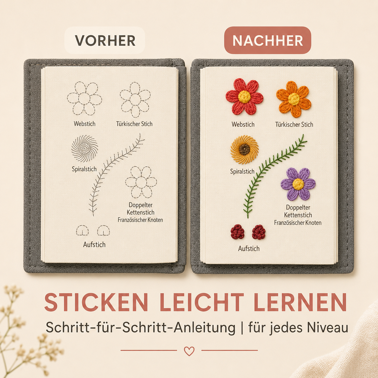 CalmStitch Kreativbuch – Stickbuch für entspannte Familienmomente