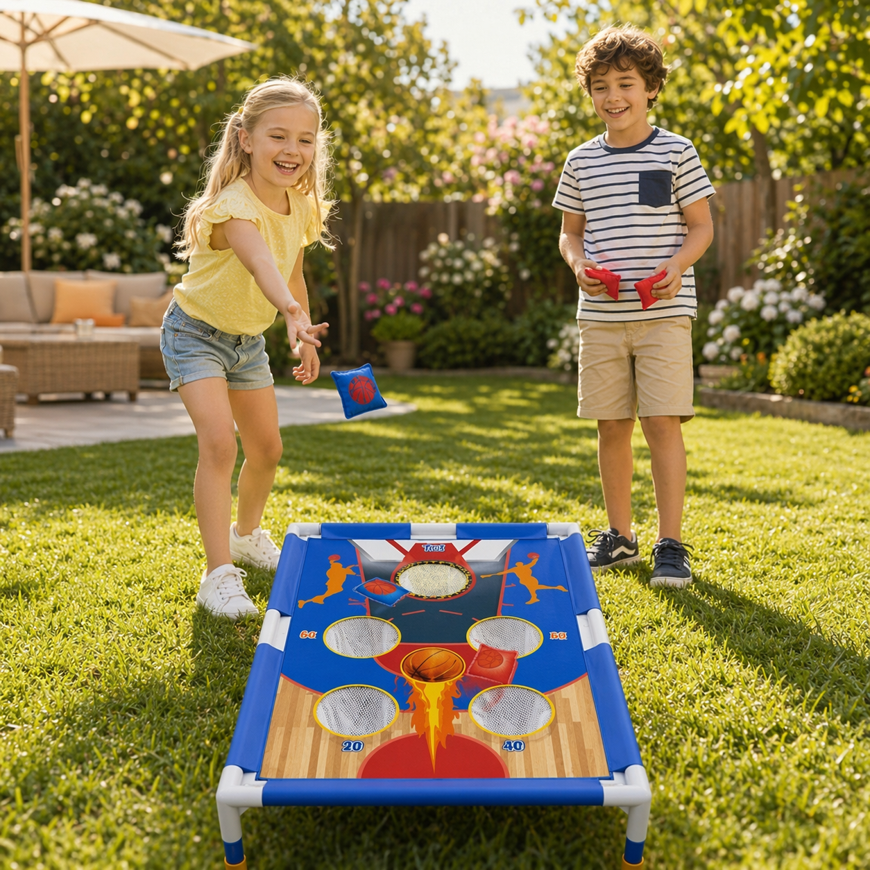 TossFun Family – Sandsack Wurfspiel Set für drinnen & draußen