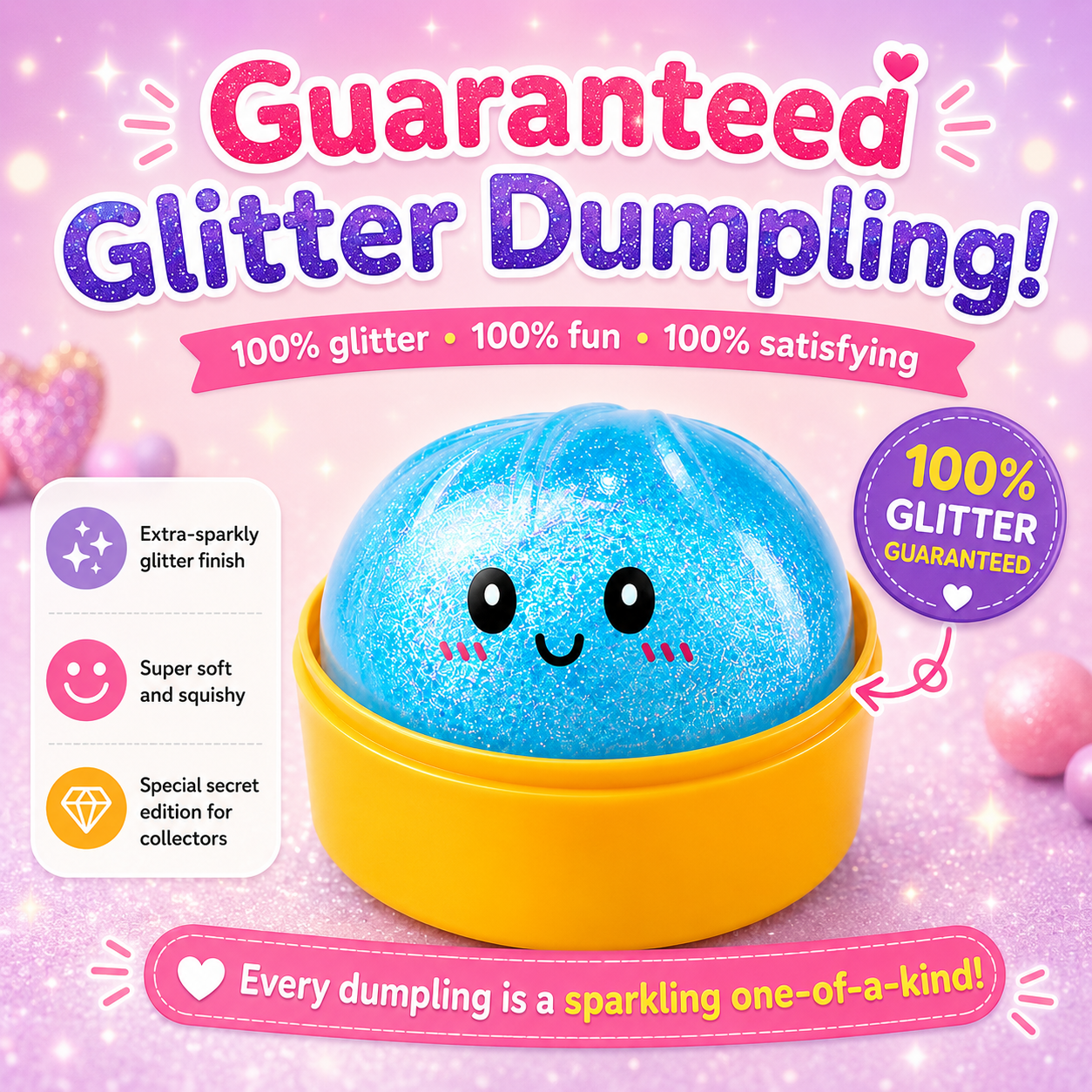 Glitter Dumpling Anti-Stress Squishy Toy