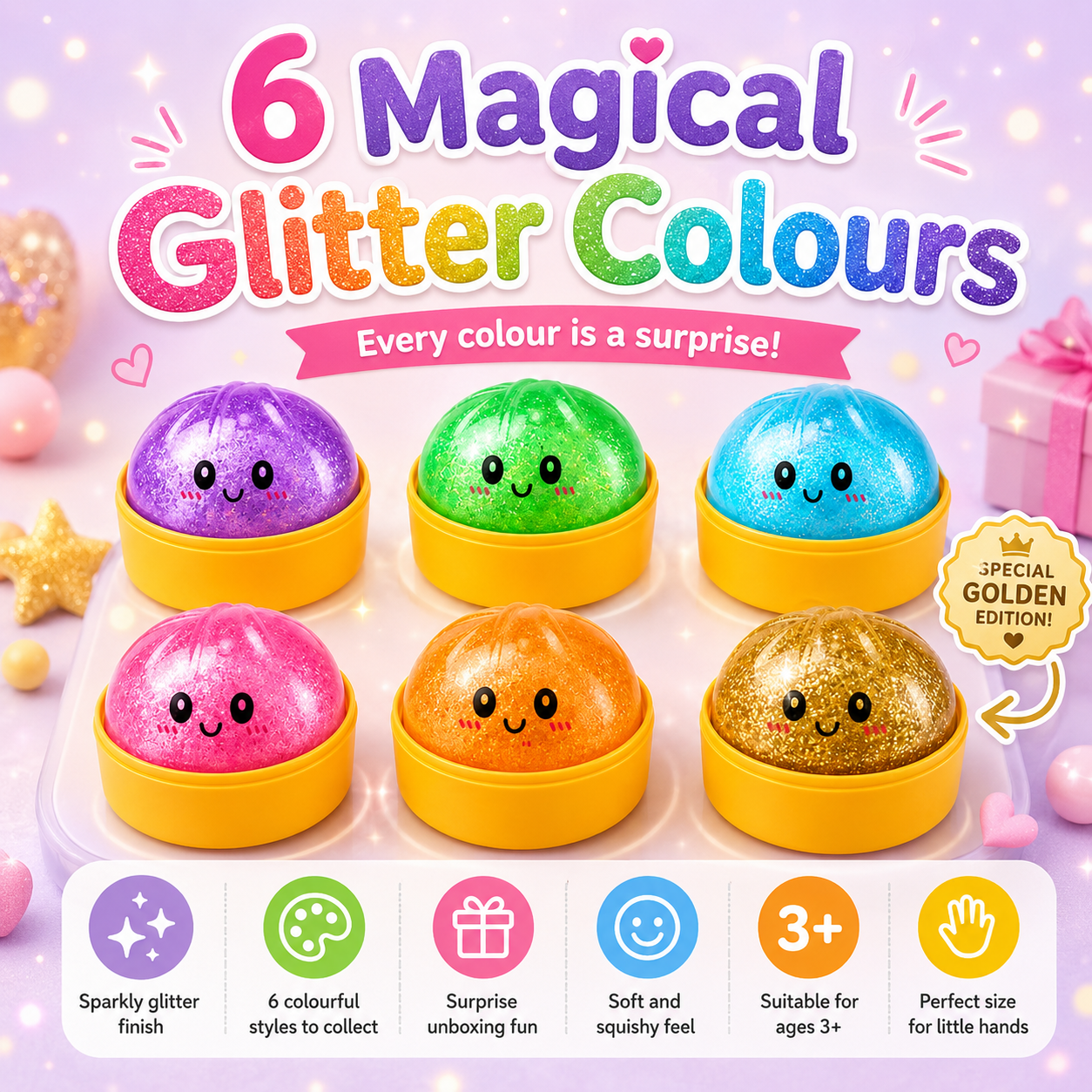Glitter Dumpling Anti-Stress Squishy Toy