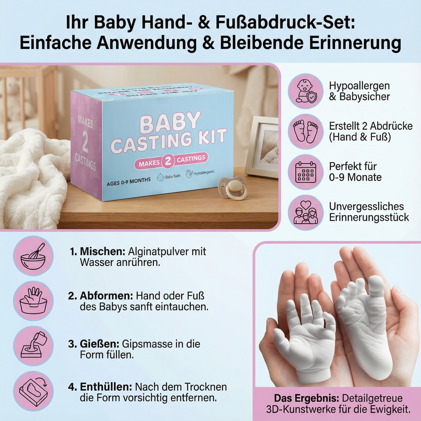 TinyMoments – Baby Hand- & Fußabdruck Erinnerungsset