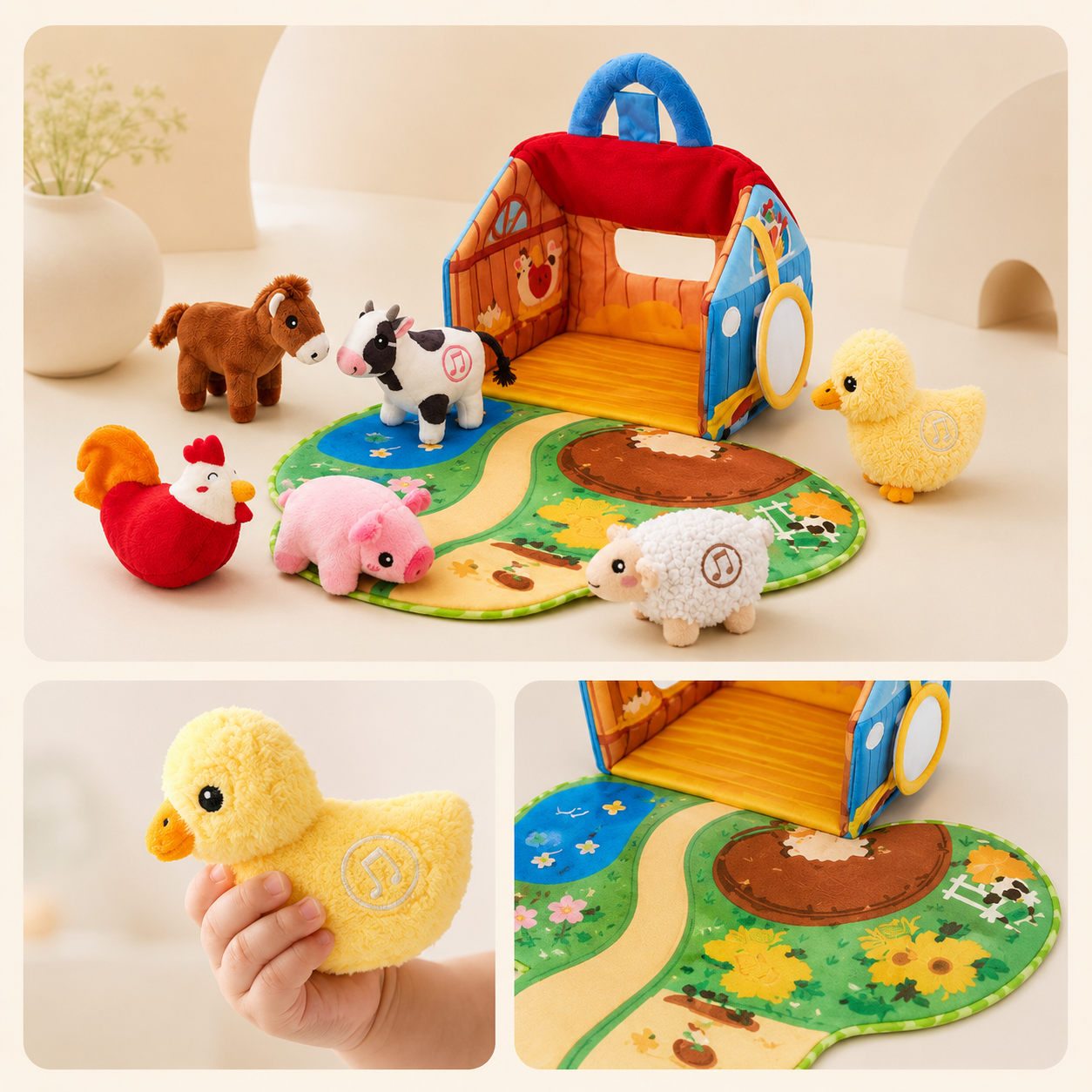 FarmyFriends – Kuscheliges Bauernhof Tier-Set mit echten Tiergeräuschen