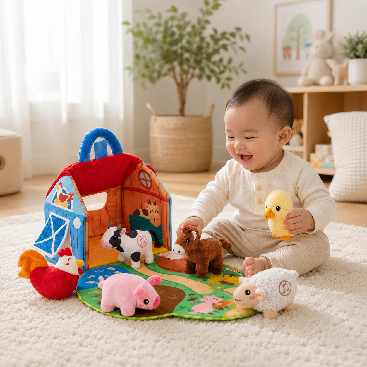 FarmyFriends – Kuscheliges Bauernhof Tier-Set mit echten Tiergeräuschen