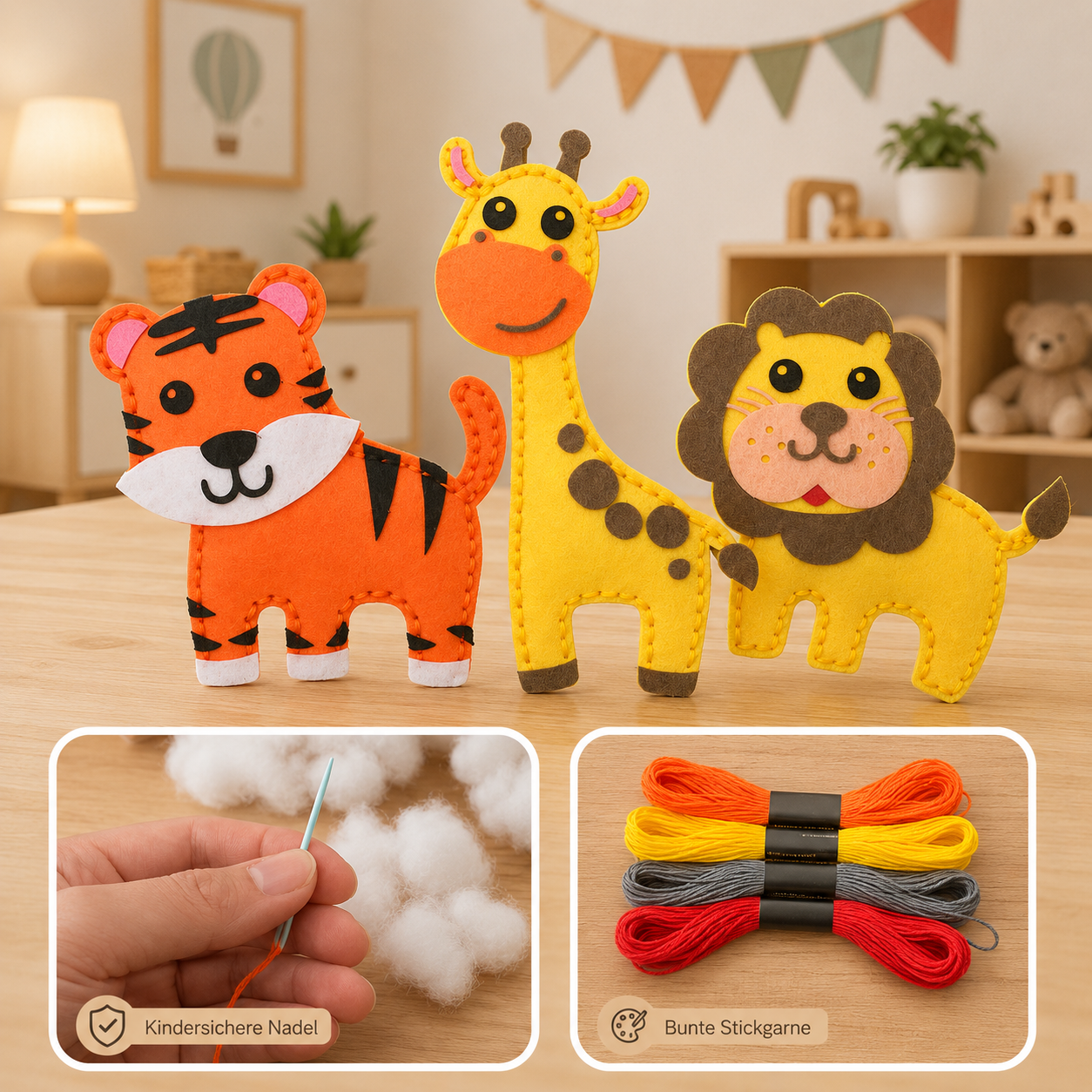 FeltFriends Nähset – Kreatives DIY Filztier Bastelset für Kinder