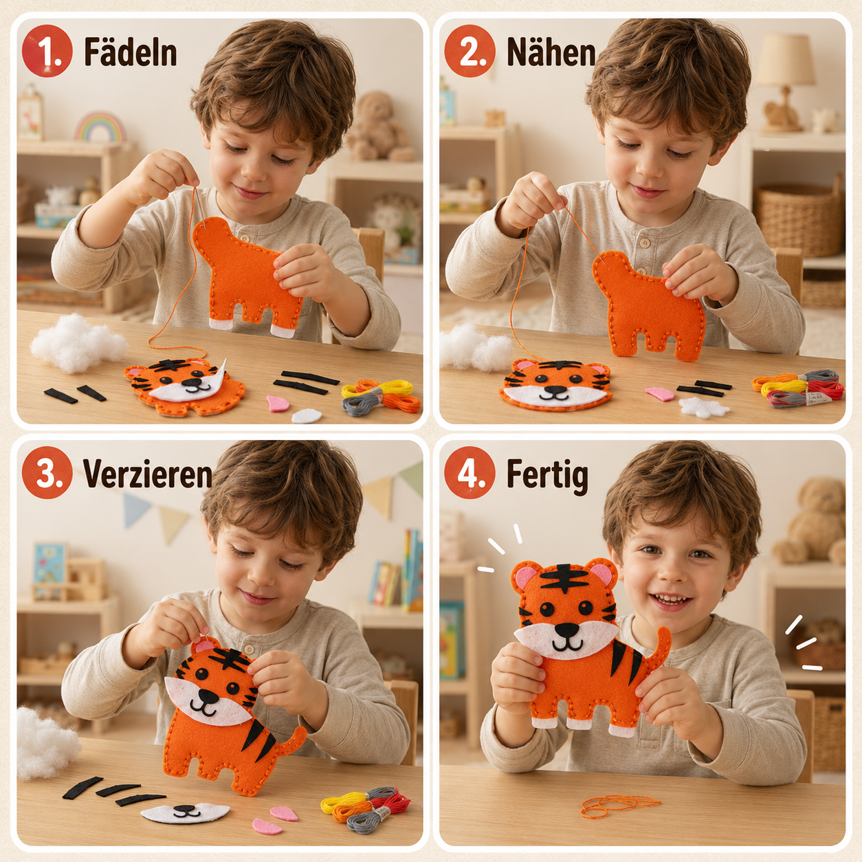 FeltFriends Nähset – Kreatives DIY Filztier Bastelset für Kinder