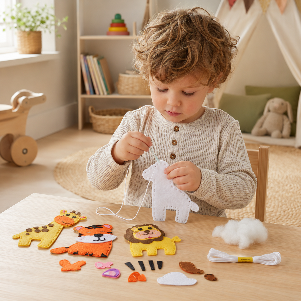 FeltFriends Nähset – Kreatives DIY Filztier Bastelset für Kinder