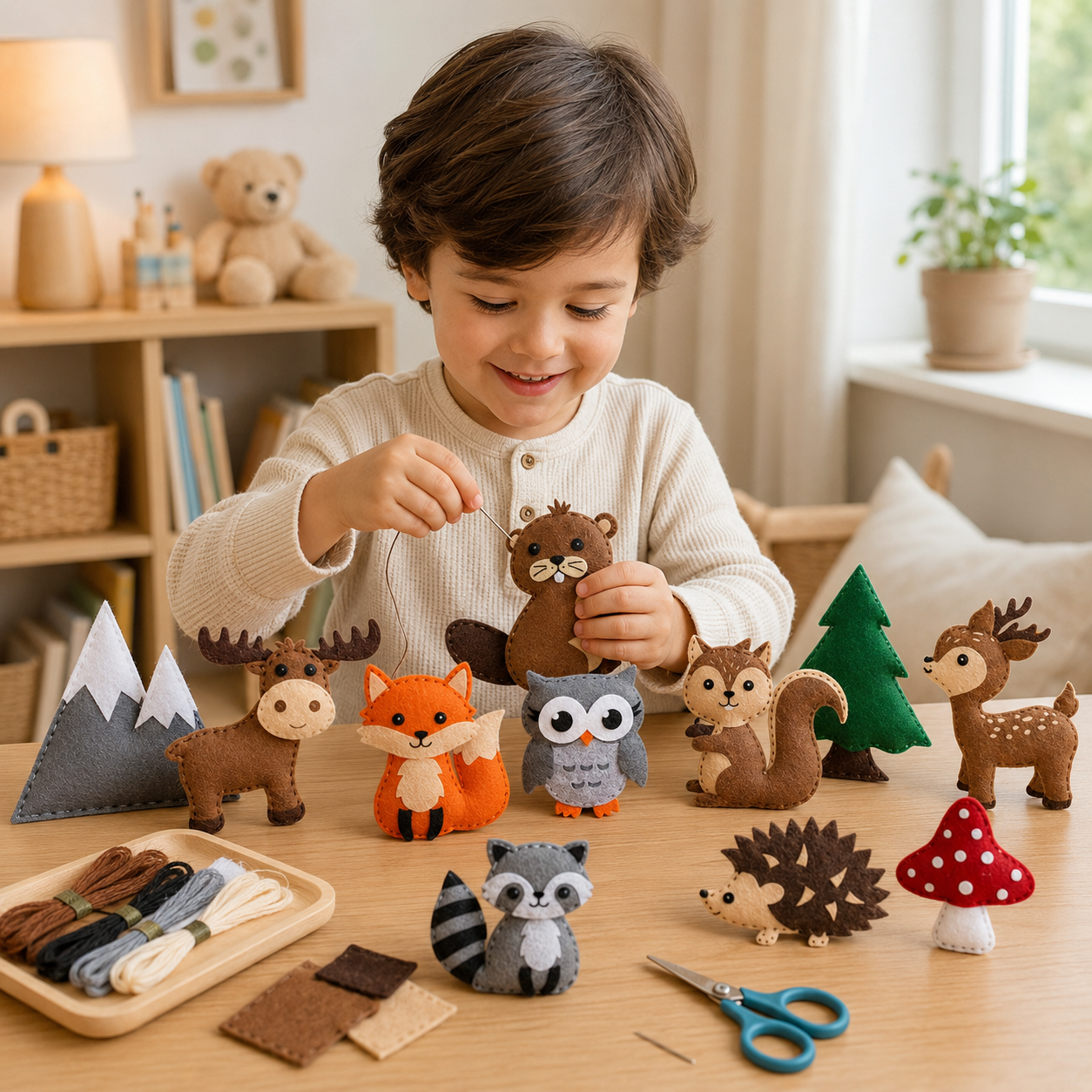 FeltFriends Nähset – Kreatives DIY Filztier Bastelset für Kinder