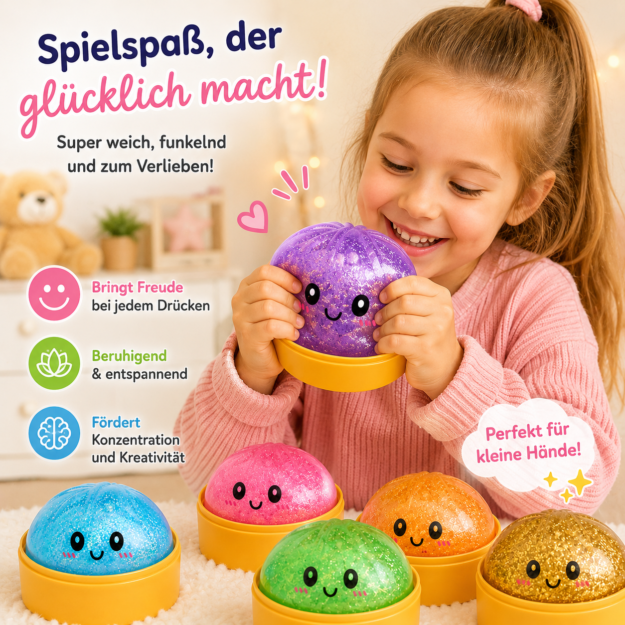 Glitter Dumpling Squishy – Funkelndes Anti-Stress Spielzeug