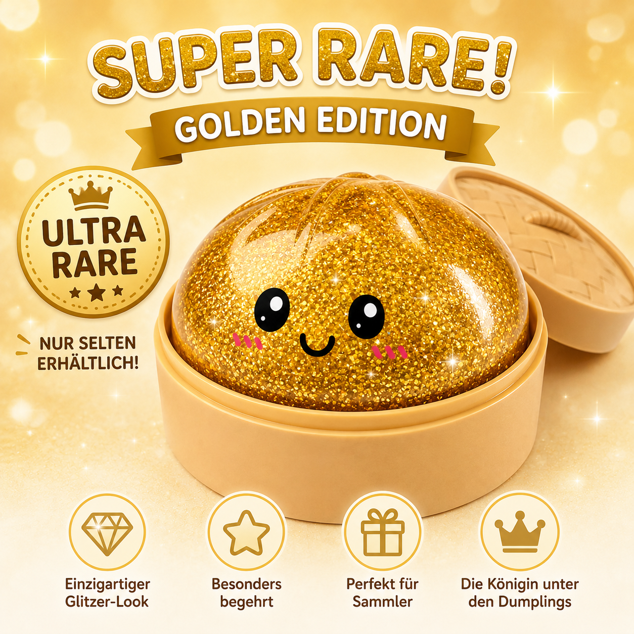 Glitter Dumpling Squishy – Funkelndes Anti-Stress Spielzeug