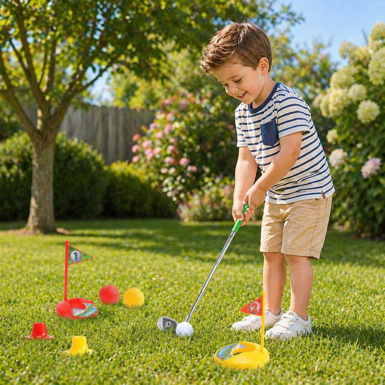 GreenSwing Kids – Kinder Golfspiel-Set mit verstellbaren Schlägern