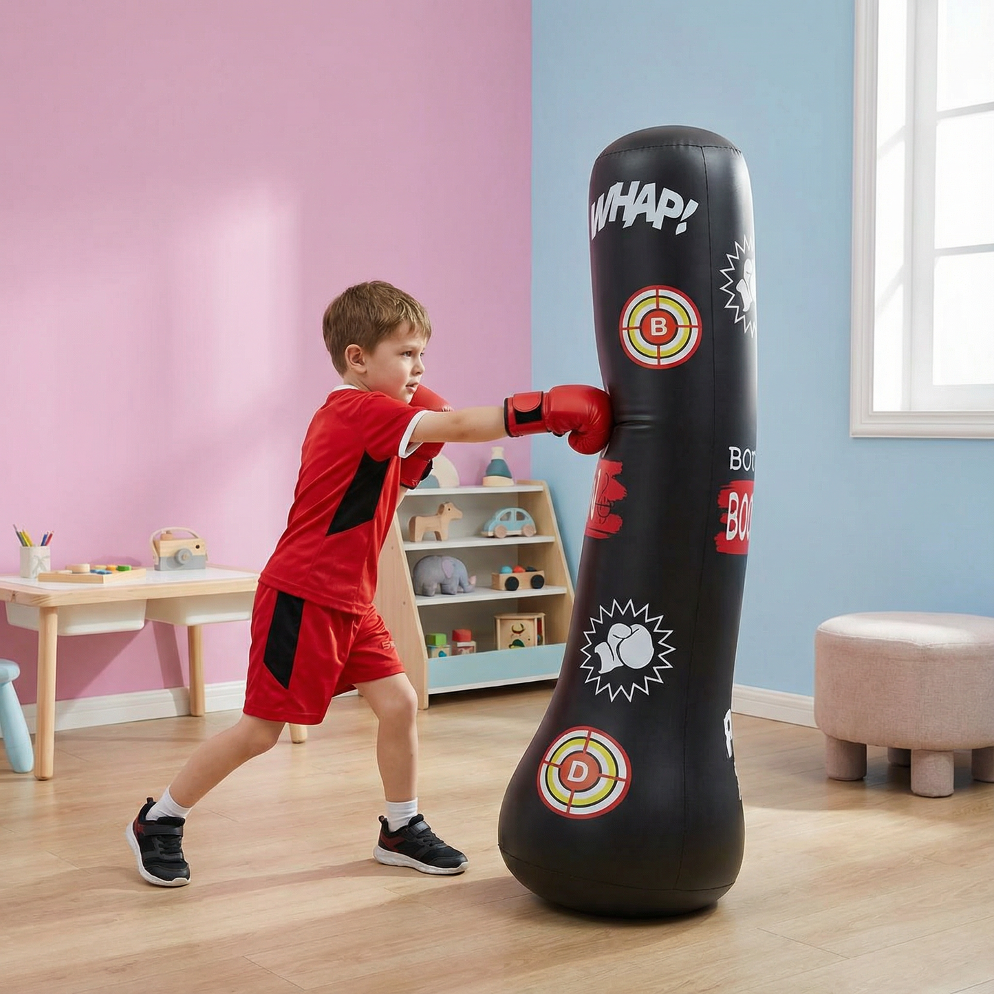PowerBounce – Aufblasbarer Kinder-Boxsack mit Wasserbefüllung