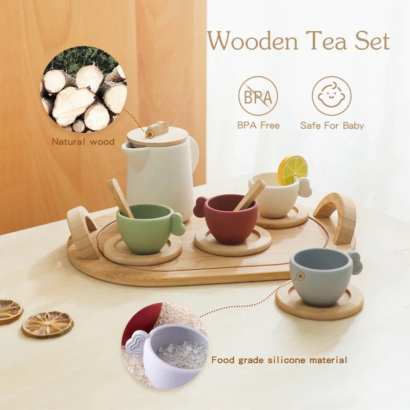 TeeZeit Freunde – Holz- & Silikon-Teeset