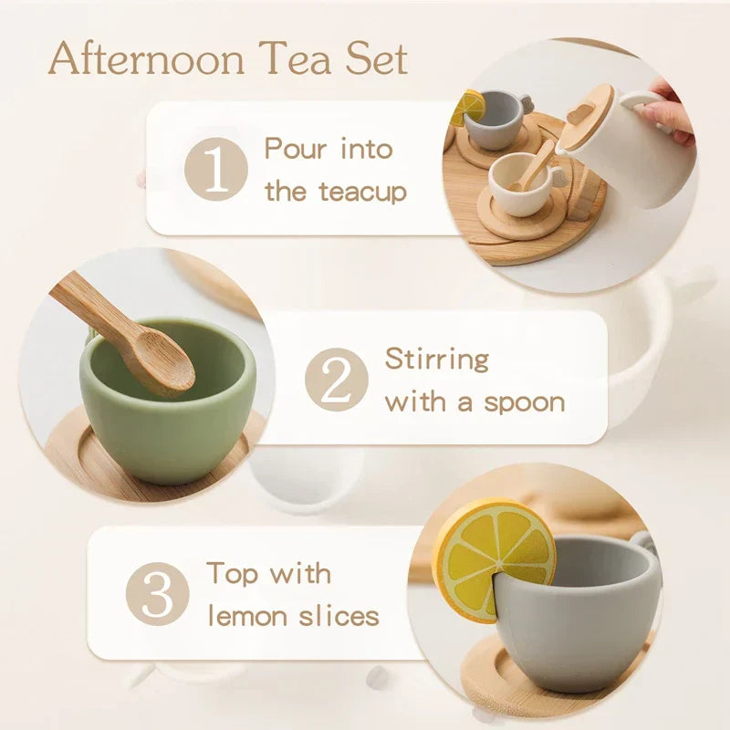 TeeZeit Freunde – Holz- & Silikon-Teeset