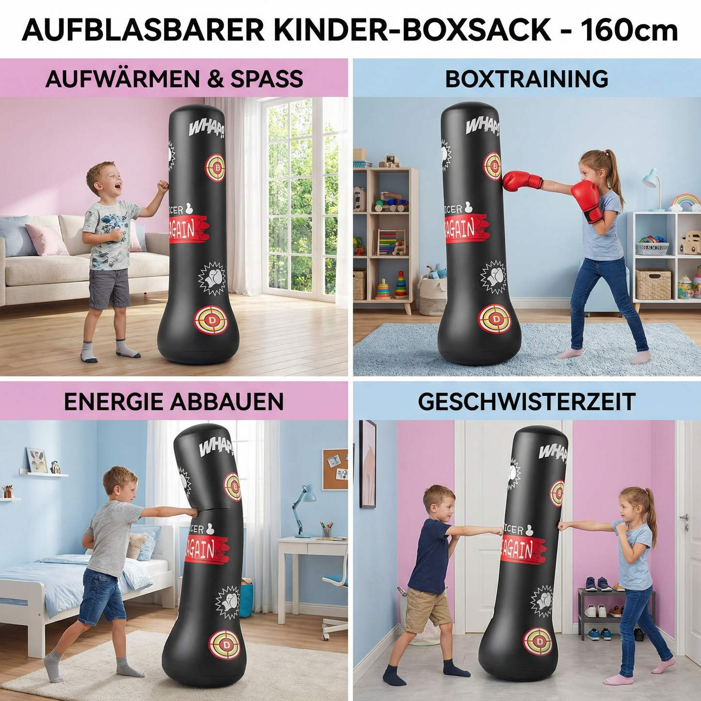 PowerBounce – Aufblasbarer Kinder-Boxsack mit Wasserbefüllung
