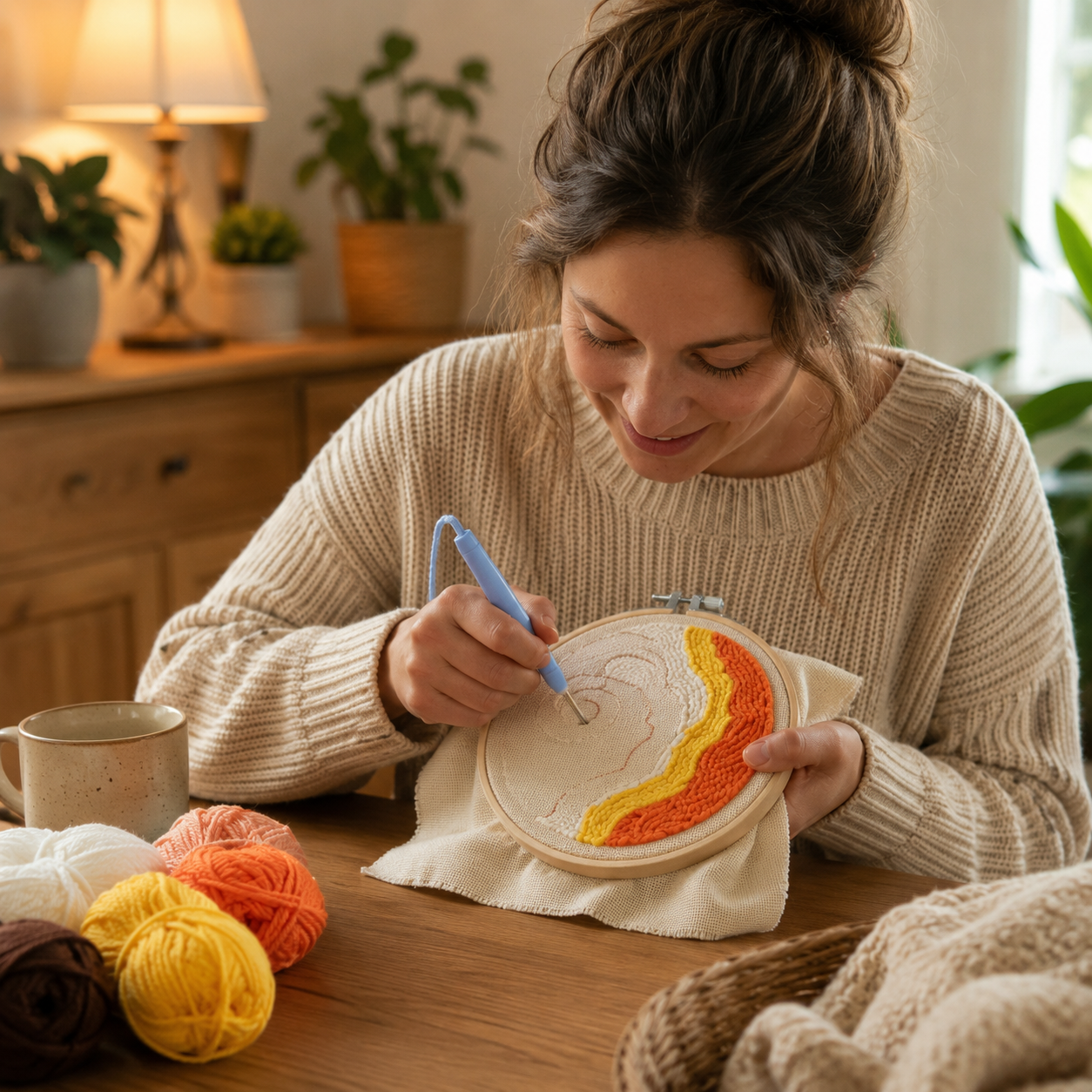 LoopArt Kreativset – Punch Needle Stickset für Kinder & Familien