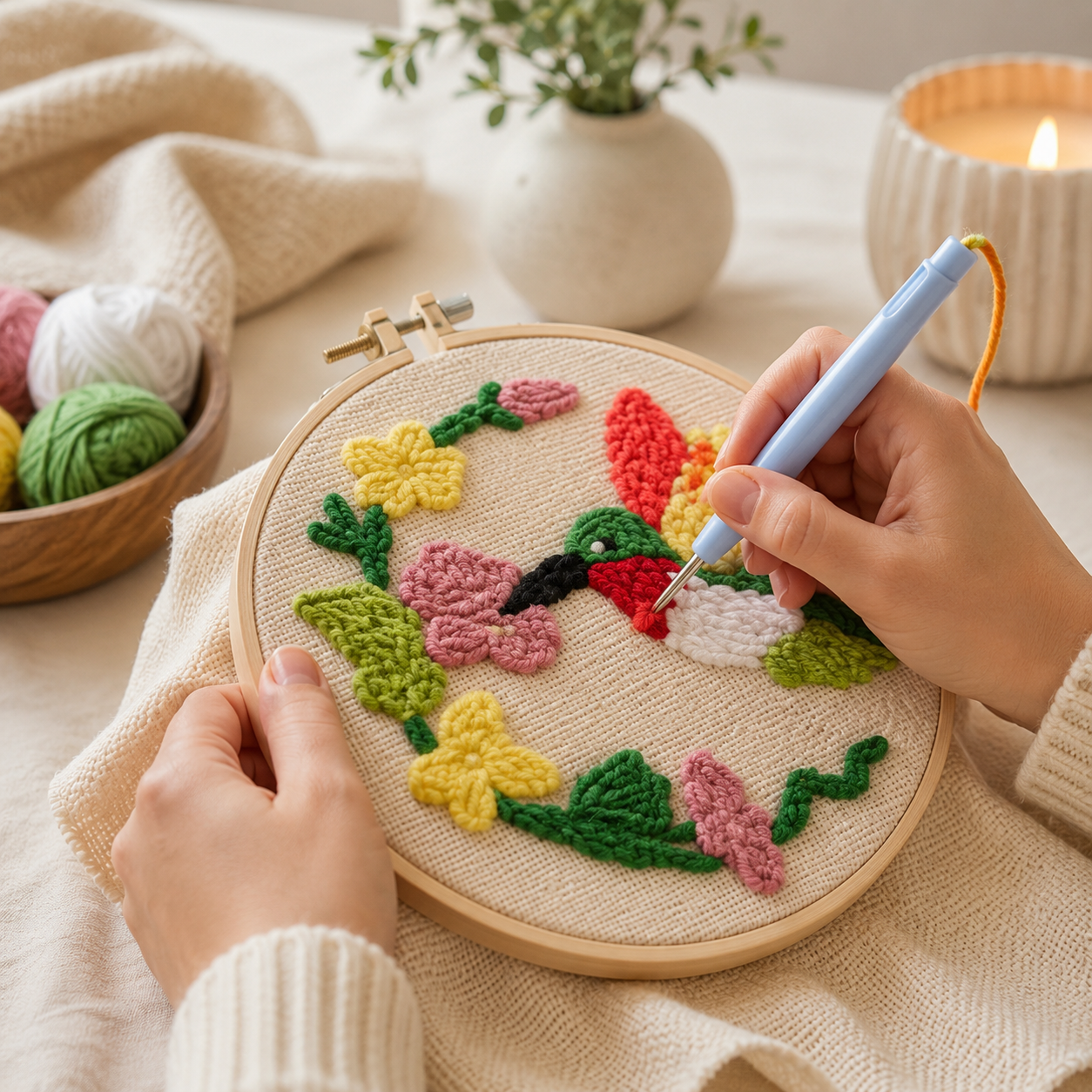 LoopArt Kreativset – Punch Needle Stickset für Kinder & Familien