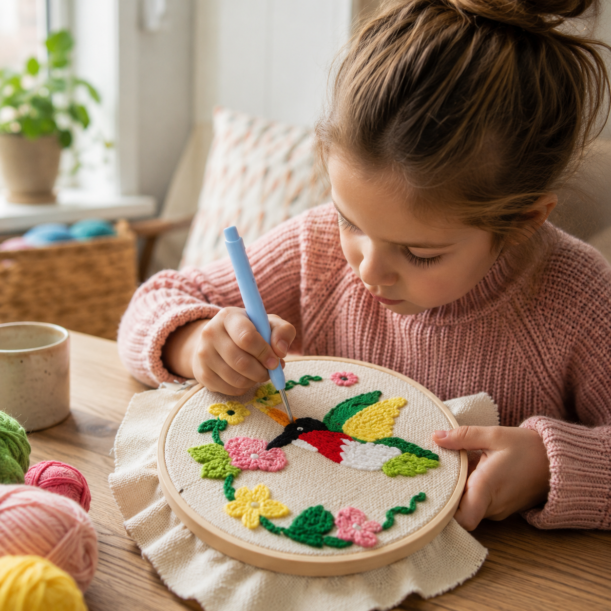 LoopArt Kreativset – Punch Needle Stickset für Kinder & Familien