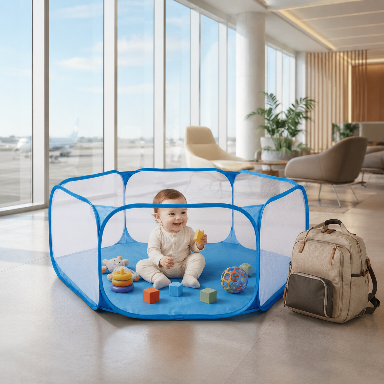 PlayNest Kids – Faltbarer Reise Laufstall & Spielbereich