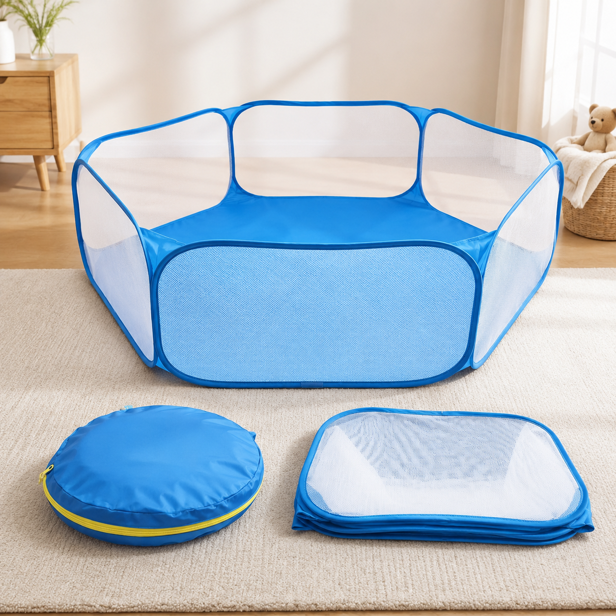 PlayNest Kids – Faltbarer Reise Laufstall & Spielbereich